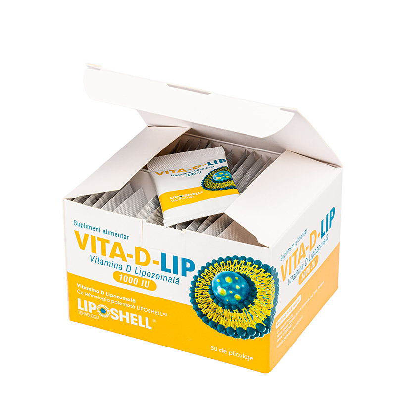 Vitamina D Lipozomală 1000 IU LIPOSHELL® (30 plicuri), VITA-D-LIP Vitamina D Lipozomală 1000 IU LIPOSHELL® (30 plicuri), VITA-D-LIP