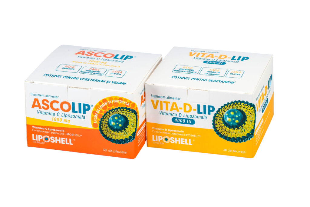 Pachet Promoțional – Vitamina C Lipozomală 1000 mg LIPOSHELL® + Vitamina D Lipozomală 4000 IU LIPOSHELL®