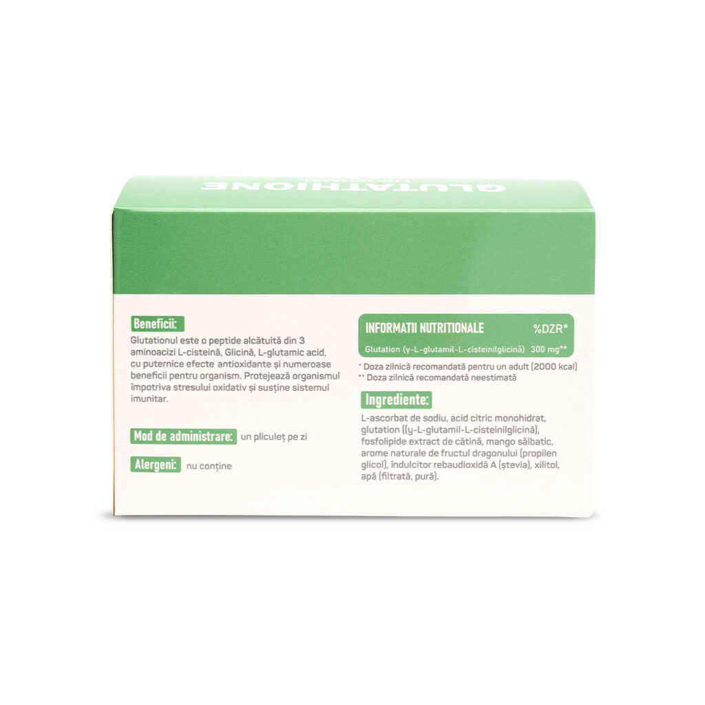 Glutathione lipozomal 300mg, 30 plicuri, Liporom Glutathione lipozomal 300mg, 30 plicuri, Liporom