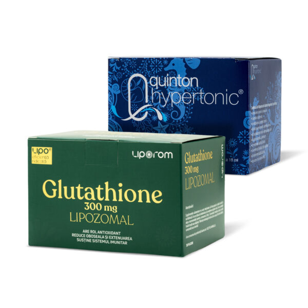 Pachet Glutathione Lipozomal 300mg Liporom+ Plasma Hipertonic Quinton