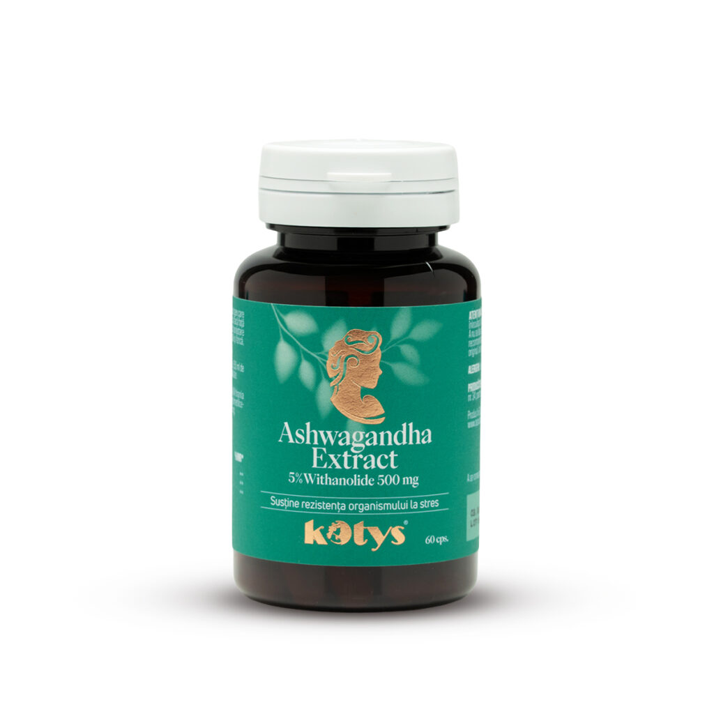 Ashwagandha Extract 500 mg — 60 capsule pentru susținerea rezistenței organismului la stres, Kotys
