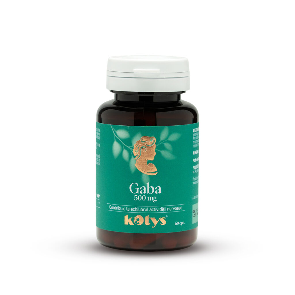 GABA 500 mg — 60 capsule pentru echilibrul activității nervoase, Kotys