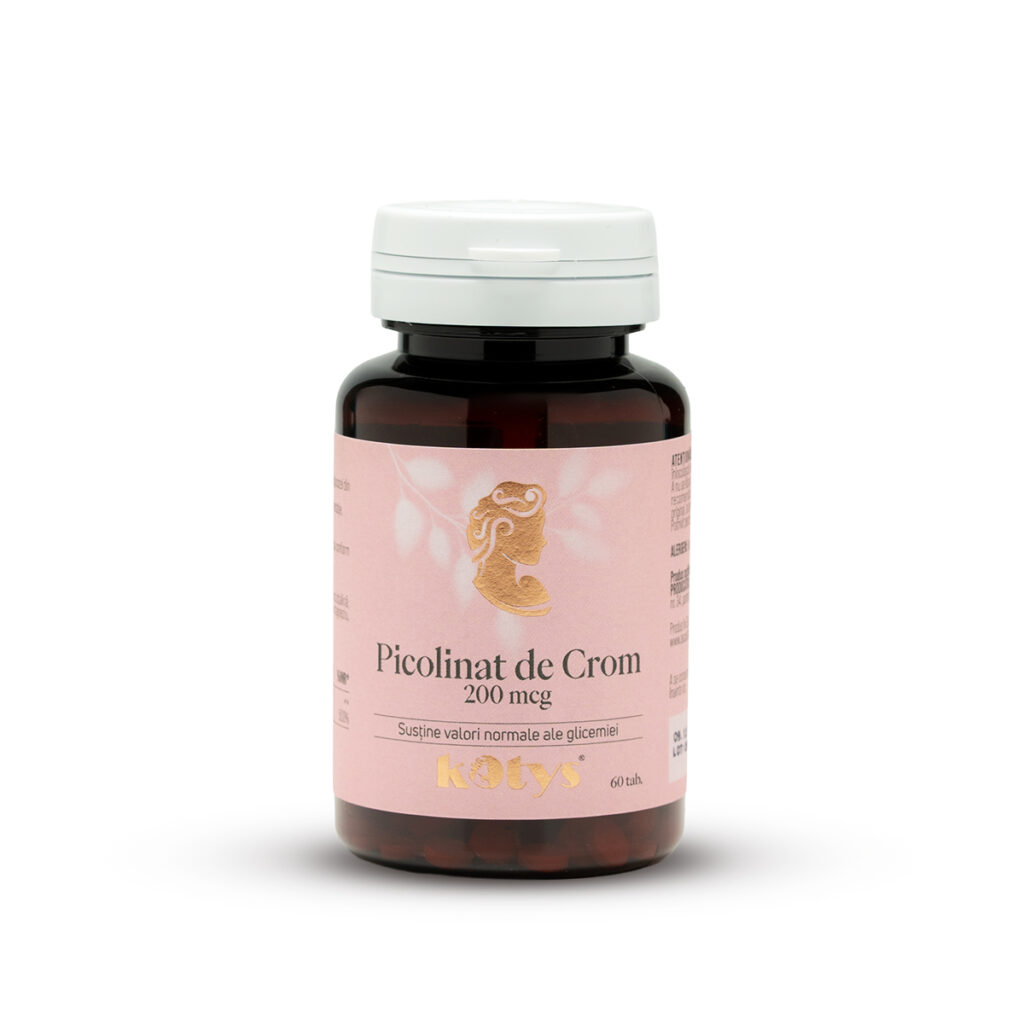 Picolinat de Crom 200 mcg — 60 tablete pentru menținerea valorilor normale ale glicemiei, Kotys