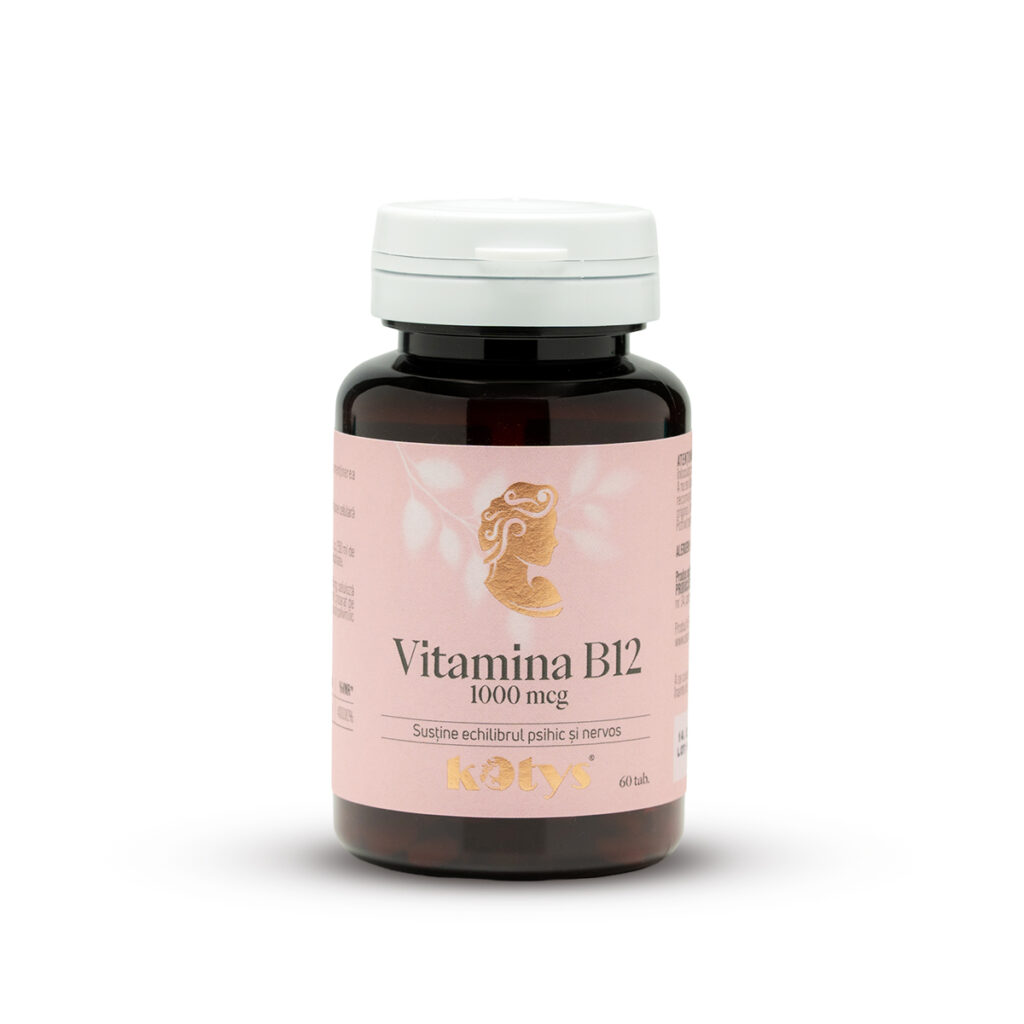 Vitamina B12 1000 mcg — 60 tablete pentru susținerea sistemului nervos și echilibrului psihic, Kotys
