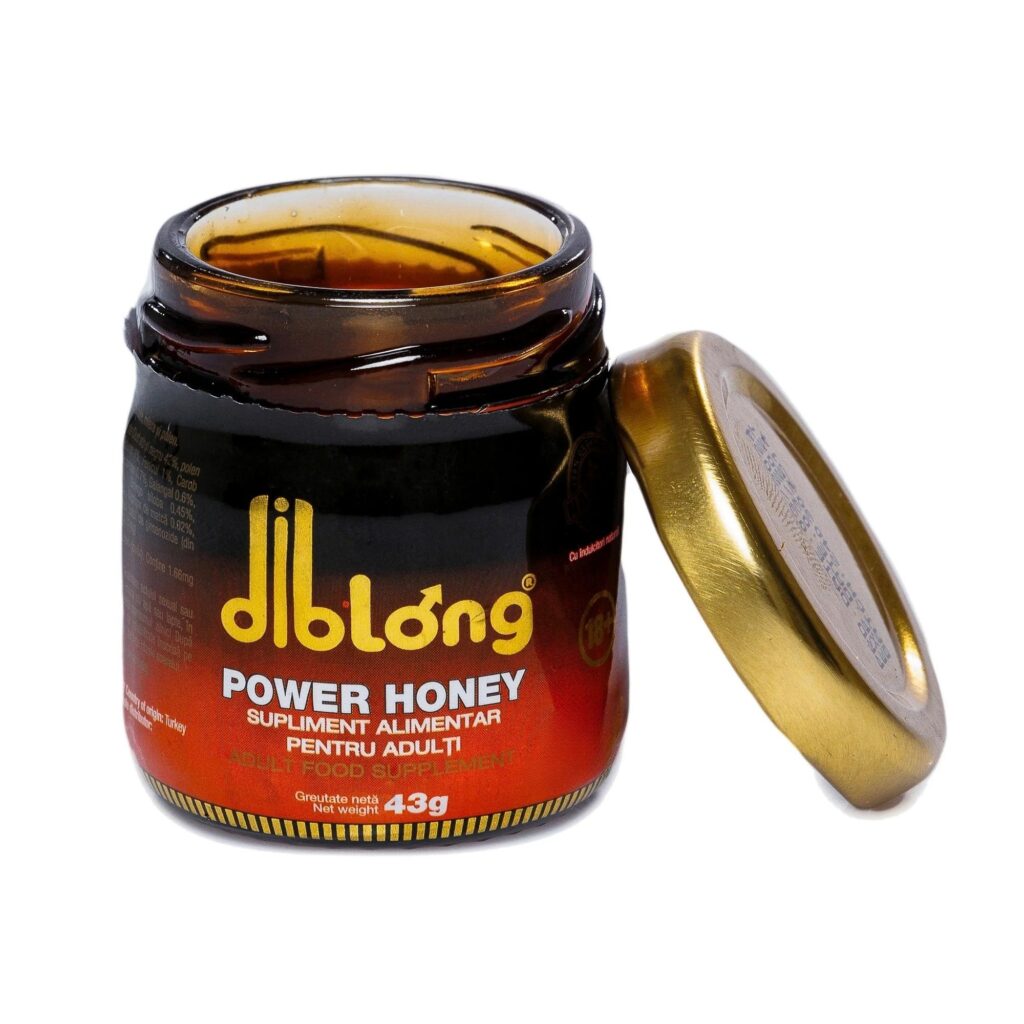 Miere afrodisiac premium concentrat DIBLONG POWER HONEY, poate ajuta la creșterea libidoului, potență, erecție, ejaculare precoce, Unisex, 43 g